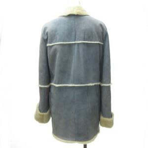 CELINE ムートンコート シェアードミンク 38 青