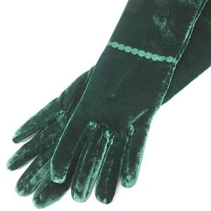 MM6 Maison Margiela トロンプルイユ ロング グローブ 手袋 パーティウェア アクセサリー ベロア グリーン