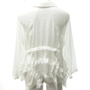 COMME des GARCONS 美品 15A/W AD2015 別れの儀式期 フリル シアー シャツ ブラウス エステル ラグラン袖 ホワイト