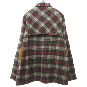 WOOLRICH 80’S チェック柄 ネルシャツ 長袖 エルボーパッチ CPO ジャケット  赤 レッド グレー M 1208 IBO32