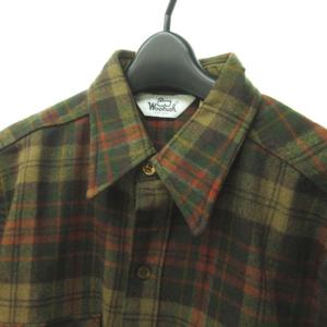 WOOLRICH 白タグ チェック ネル シャツ ワーク 長袖 レッド × ブラウン L 1208 IBO32