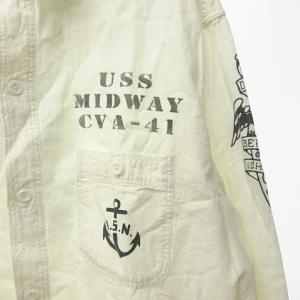 BUZZ RICKSON’S POPEYE × USS MIDWAY CVA-41 ワークシャツ ポケット プリント 東洋エンタープライズ コミック キャラクター