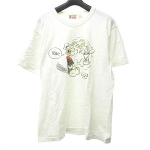 BUZZ RICKSON’S POPEYE コラボ プリント Tシャツ カットソー 丸胴 東洋エンタープライズ コミック キャラクター ポパイ L 白 ホワイト