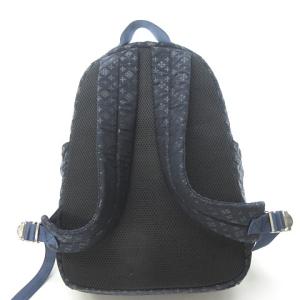 russet DAILY RUSSET 美品 ロゴ プリント ナイロン リュックサック デイパック バックパック 総柄 軽量 紺 ネイビー