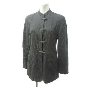 マオカラージャケット チャイナ クリップ 長袖 チャコール 灰 グレー 1222 ZER2