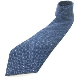 美品 ネクタイ レギュラータイ シルク フラワー 総柄 花柄 イタリア製 紺 ネイビー 1201