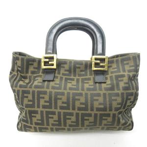 FENDI ヴィンテージ ズッカ柄 ハンドバッグ レザー べージュ