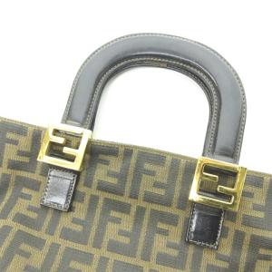FENDI ヴィンテージ ズッカ柄 ハンドバッグ レザー べージュ