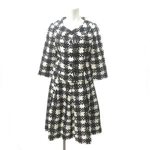 スカートセットアップ 上下 チェック モノトーン NM-627305 白 ホワイト 黒 ブラック 38 約S 40 約M 1224