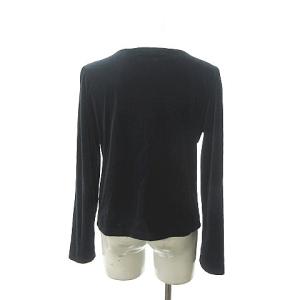 M'S GRACY ノーカラージャケット ベロア ベルベット グログランテープ  リボン LB-925538 紺 ネイビー 40 約L 0111