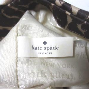 kate spade new york ヒョウ柄 ナイロン バッグ トートバッグ レオパード リボン 茶系 ブラウン系 X 0119