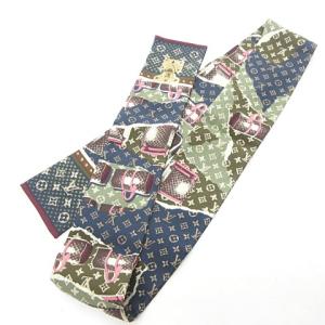 M75046 バンドー モノグラム ウォールペーパー スカーフ ボウタイ キーポル柄 茶