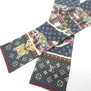 LOUIS VUITTON M75046 バンドー モノグラム ウォールペーパー スカーフ ボウタイ キーポル柄 茶