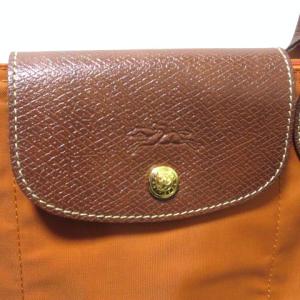 Longchamp ルプリアージュ オレンジ トートバッグ 折り畳み 布製 X 0116