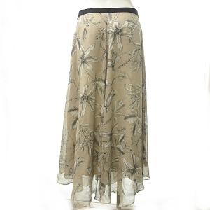 ADORE 18SS 花柄 フレア ヘム ロング スカート 総柄 日本製 531-9120326 ベージュ 36