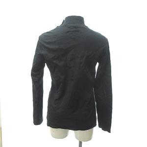 Jean Paul GAULTIER FEMME テープデザイン ロングスリーブTシャツ カットソー ハイネック 装飾 ボタン ブラック