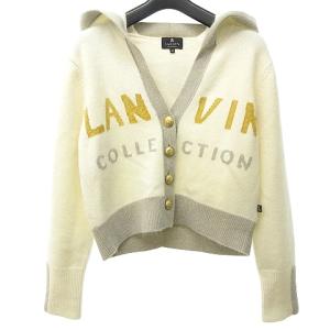 COLEECTION 金釦 アンゴラ混 ニット カーディガン パーカー レリアン取扱い 2905833 38 約M 白 ホワイト