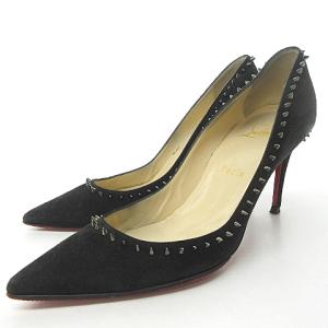 Christian Louboutin ANJALINA アンジェリーナ スタッズ パンプス ミュール ハイヒール 38 約24cm 黒 ブラック 0105 IBO34
