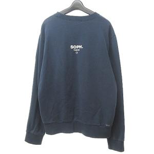 SOPHNET. スウェット トレーナー ロゴプリント 長袖 コットン SOPH-145183 紺 ネイビー L 0106