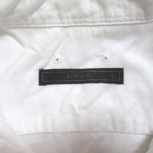 SOPHNET. シャツ 半袖 ボタンダウン 白 ホワイト ワンポイント L コットン X 0118
