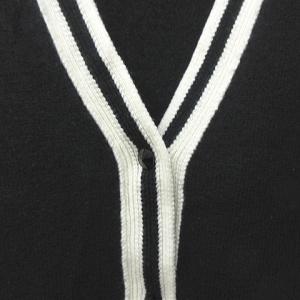 alice + olivia フォックスファー付き ニット セーター カーディガン Vネック ブラック ホワイト