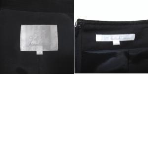 23区 スカートスーツ ジャケット 1B 背抜き ひざ丈 タックフレア 36 38 S M 紺 ネイビー X 0616