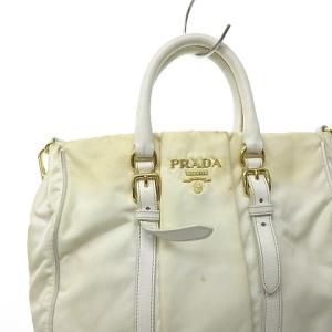 PRADA ショルダーバッグ ハンドバッグ 2WAY レザー 白 ホワイト 0114 ECR17