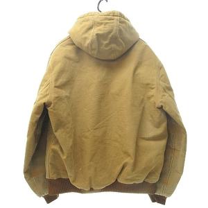 Carhartt ダック地 アクティブ ジャケット フード付き 裏地キルティング ヴィンテージ M ベージュ ブラウン