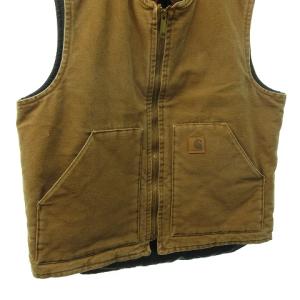 Carhartt Arctic Quilt Lined ベスト ダック地 中綿 裏地キルティング ロゴパッチ ブラウン