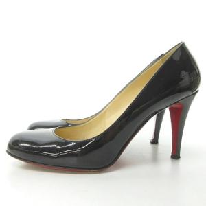 Christian Louboutin Simple Pump パンプス ミュール ラウンドトゥ エナメル パテントレザー 9cmヒール 40 約26cm 黒 ブラック