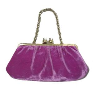 kate spade new york ポーチ ショルダー パーティーバッグ ベロア がま口 チェーン 紫 パープル ECR17 X 0213