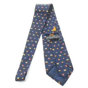 Salvatore Ferragamo 美品 ネクタイ レギュラー 総柄 プレゼント柄 ギフトボックス柄 箱柄 シルク イタリア製 紺 ネイビー ECR17 0204