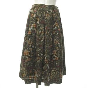 ヴィンテージ 希少 ノバチェック ペイズリー ロングスカート ベージュ 9AR M位 国内正規品