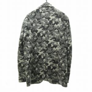 EPOCA UOMO 近年 カモフラージュ柄 迷彩 セットアップ イージー 総柄 ウール 灰 グレー 48 約L 0206 STK