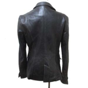 23区 テーラードジャケット レザー 黒 ブラック 羊革 1B 38 M X