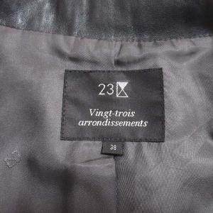 23区 テーラードジャケット レザー 黒 ブラック 羊革 1B 38 M X