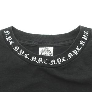 CHROME HEARTS ポケット Tシャツ ポケT 半袖 丸首 襟元ロゴ サイドロゴ 英字 プリント カットソー アメリカ製 コットン 黒 ブラック