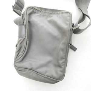 PRADA 三角プレート ショルダーバッグ ナイロン ロゴ ワンポイント 灰 グレー 0212 ECR17