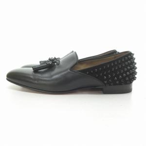 Christian Louboutin 18SS  Tassilo Calf Patine スタッズ タッセル ローファー ブラック 41