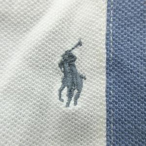 RALPH LAUREN ポロシャツ 半袖 パッチワーク 花柄 フラワー コットン 青系 ブルー 紺 ネイビー 白 ホワイト M ECR17 0218