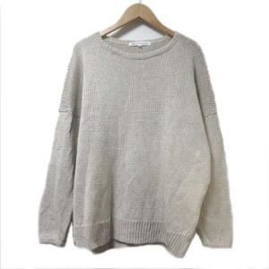 近年 大きいサイズ セーター 長袖 46 15号 リネン 綿麻 ベージュ ドロップショルダー ECR17 X 0216