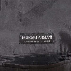 GIORGIO ARMANI ダブルスーツ フォーマル ピンストライプ グレー ウール テーラード ジャケット 背抜き パンツ スラックス タック ロールアップ