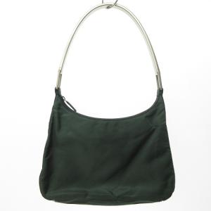 PRADA ショルダーバッグ ハンド トート 三角プレート ロゴ ナイロン 緑 グリーン 0219 ECR17