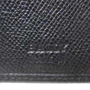BALLY 長財布 メンズ 二つ折り 黒 ブラック 型押し ロゴプレート 小銭入れあり X 0320