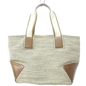 HUNTING WORLD トートバッグ ハンドバッグ ロゴ キャンバス×レザー ブラウン系 0401 ECR17