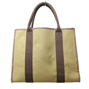 HUNTING WORLD サファリトゥデイ トートバッグ ハンドバッグ キャンバス 切替 レザー ロゴ カーキ ブラウン 系 ECR17 0330