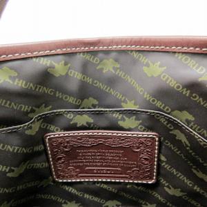HUNTING WORLD サファリトゥデイ トートバッグ ハンドバッグ キャンバス 切替 レザー ロゴ カーキ ブラウン 系 ECR17 0330