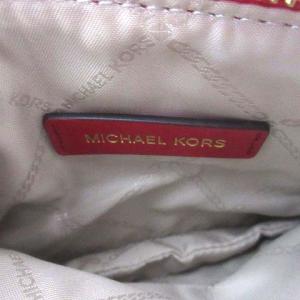 MICHAEL KORS ショルダーバッグ 2way ハンドバッグ 総ロゴ 茶 赤 ブラウン レッド ECR17 X 0218