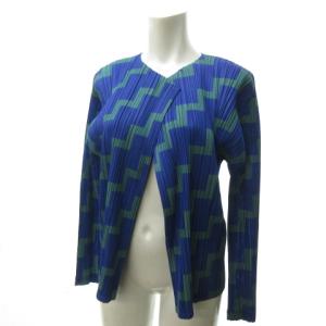 ISSEY MIYAKE ロングスリーブ カーディガン カットソー 長袖 総柄 ジグザグ模様 