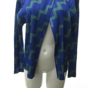 PLEATS PLEASE ISSEY MIYAKE ISSEY MIYAKE ロングスリーブ カーディガン カットソー 長袖 総柄 ジグザグ模様 